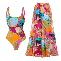 Swimsuit and skirt