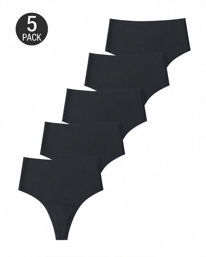 5-Pack Seamless Elastic Invisible Anti-Camel Toe Thongs