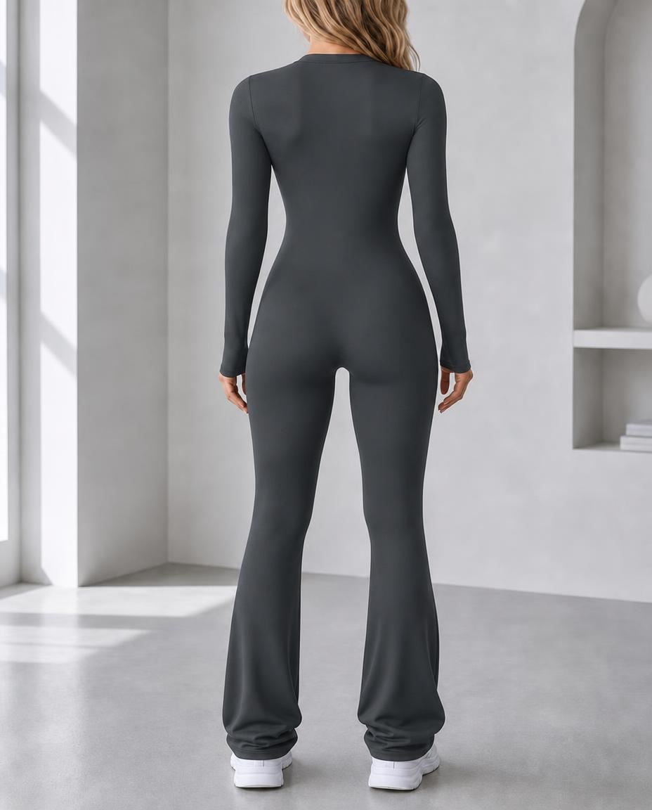 Seamless Stretch Long Sleeve Fitness Yoga One Piece Jumpsuit