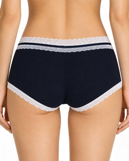 5-Pack Pure Cotton Lace Trim Antibacterial Panties