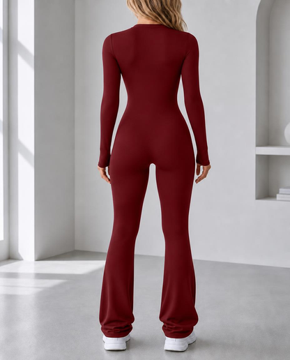 Seamless Stretch Long Sleeve Fitness Yoga One Piece Jumpsuit