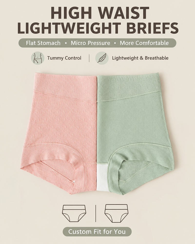 5-Pack Seamless High Waist Pure Cotton Jacquard Panties