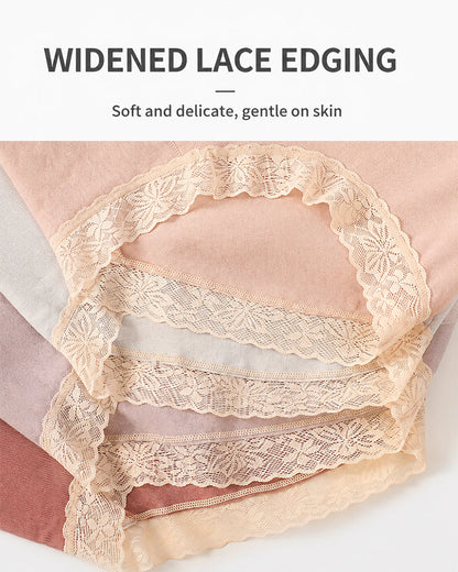 5-Pack Pure Cotton Lace Trim Seamless Breathable Briefs