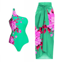 Swimsuit and big flower sarong