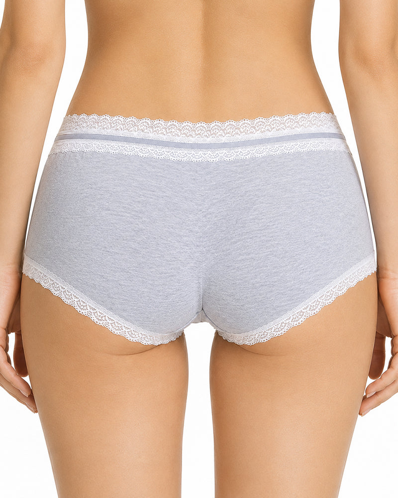 5-Pack Pure Cotton Lace Trim Antibacterial Panties