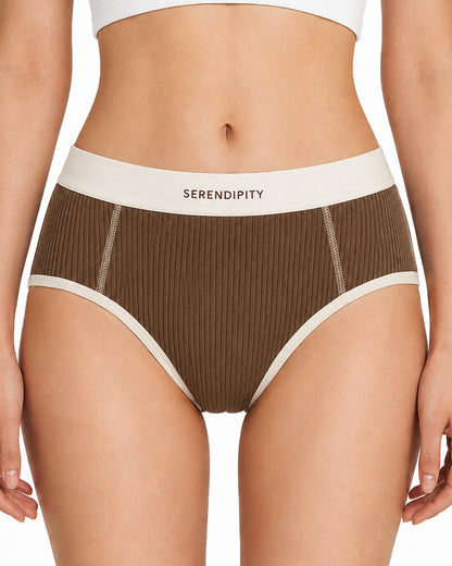 5-Pack Colorblock Ribbed Cotton Stretch Breathable Briefs