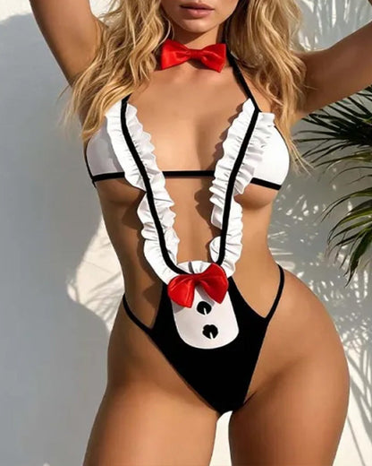Sexy Maid Uniform Roleplay Bodysuit Lingerie