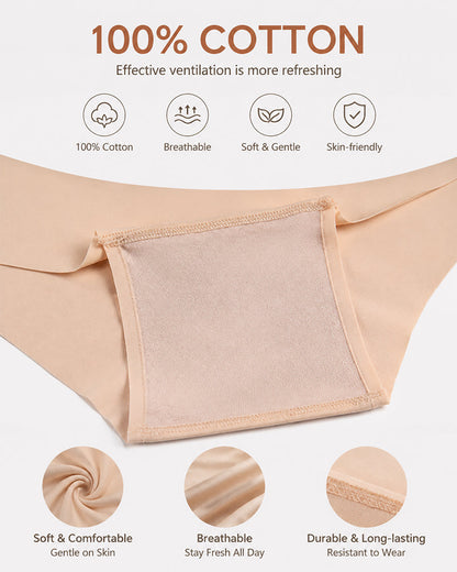 4-Pack High Waist Letter Print Seamless Breathable Panties
