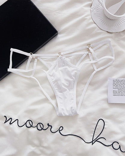 Cutout Crossover Strap Thongs