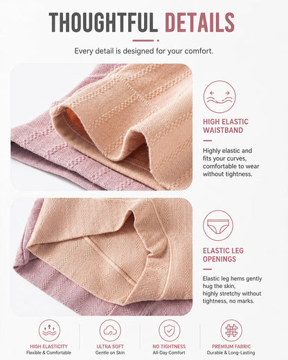 Multiple Pack High Waist Pure Cotton Ribbed Stretch Panties