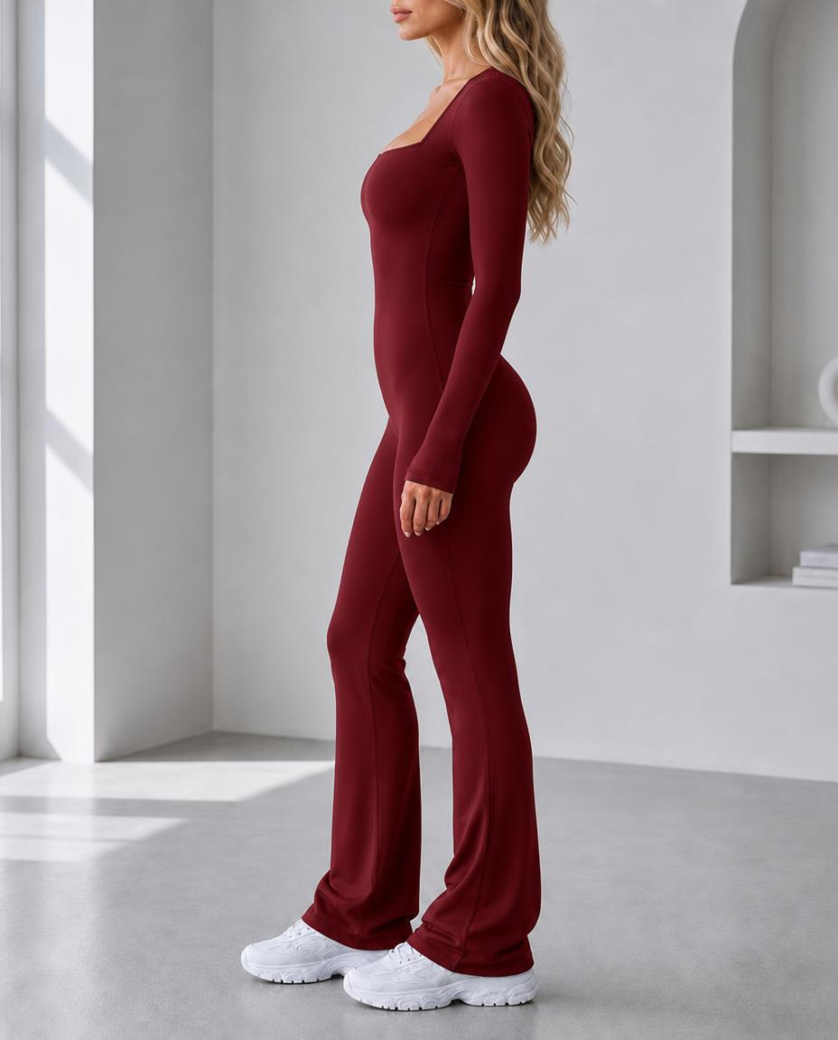 Seamless Stretch Long Sleeve Fitness Yoga One Piece Jumpsuit
