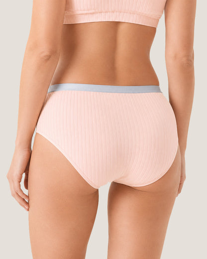 Multi-pack Pure Cotton Colorblock Ribbed Seamless Briefs