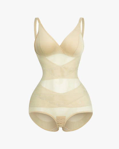 See-Through Mesh Waist-Lifting Bust-Supporting Bodysuit