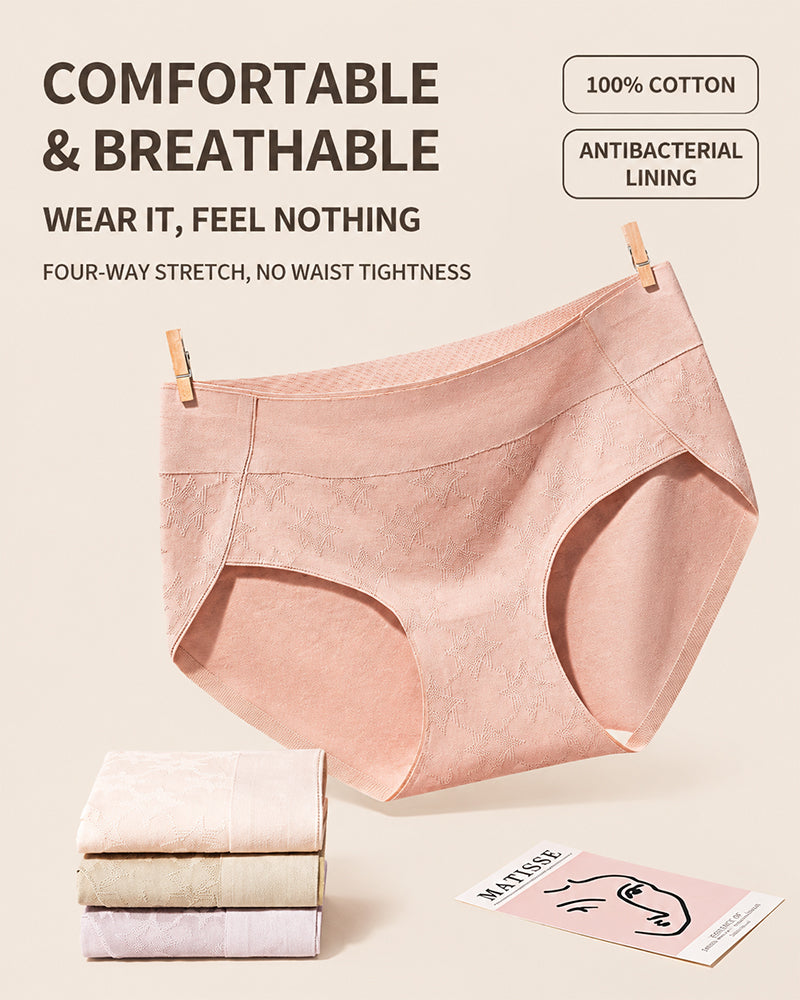 5-Pack Pure Cotton Jacquard High-Slit Stretch Briefs