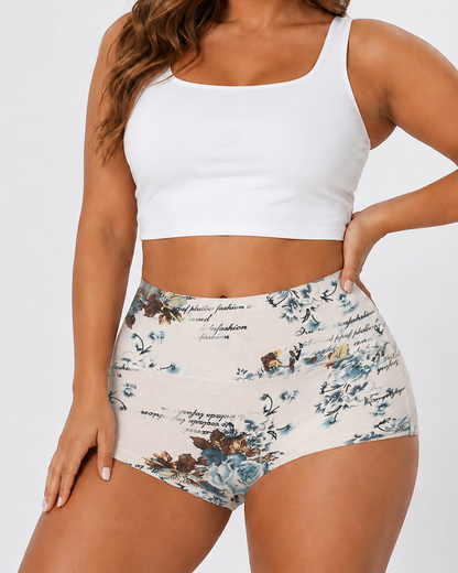 4-Pack Cotton Vintage Print Full-Coverage Panties