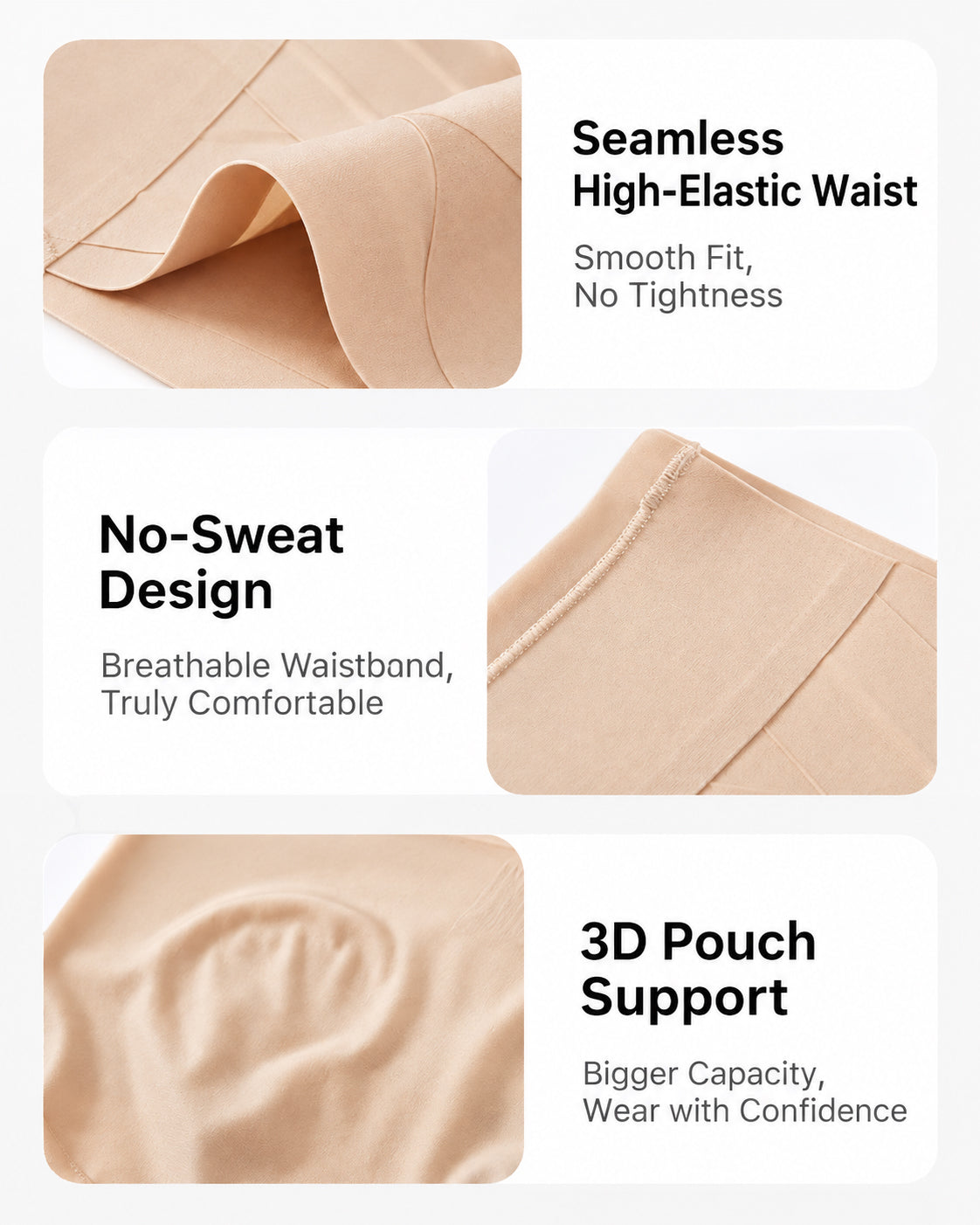 3-Pack High Waist Crossover Tummy Control Seamless Shaping Panties