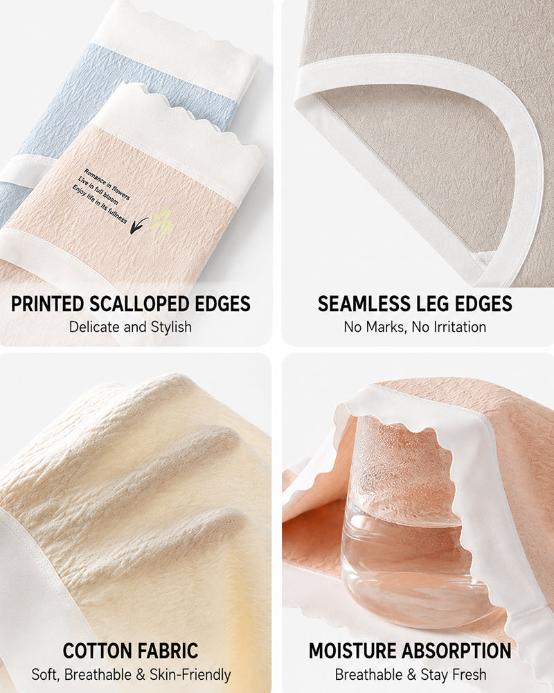 6-Pack Seamless Mid-Waist Cotton Antibacterial Panties