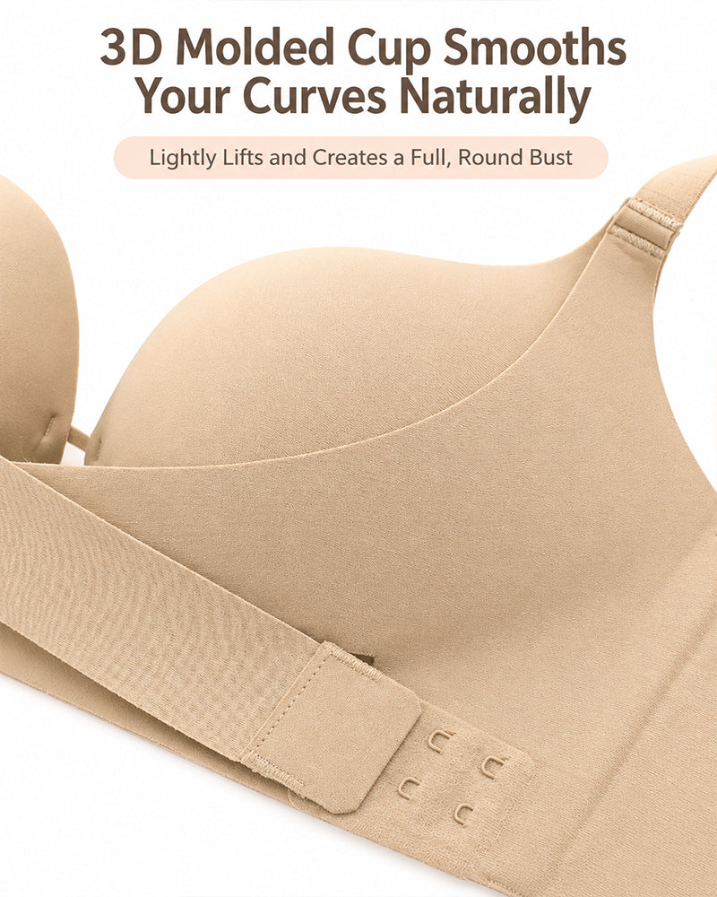 Seamless Cross Front Closure Push-Up Bra