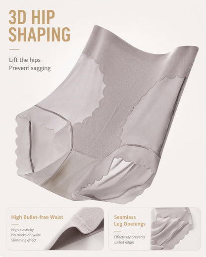 3-Pack High Waist Breathable Seamless Panties