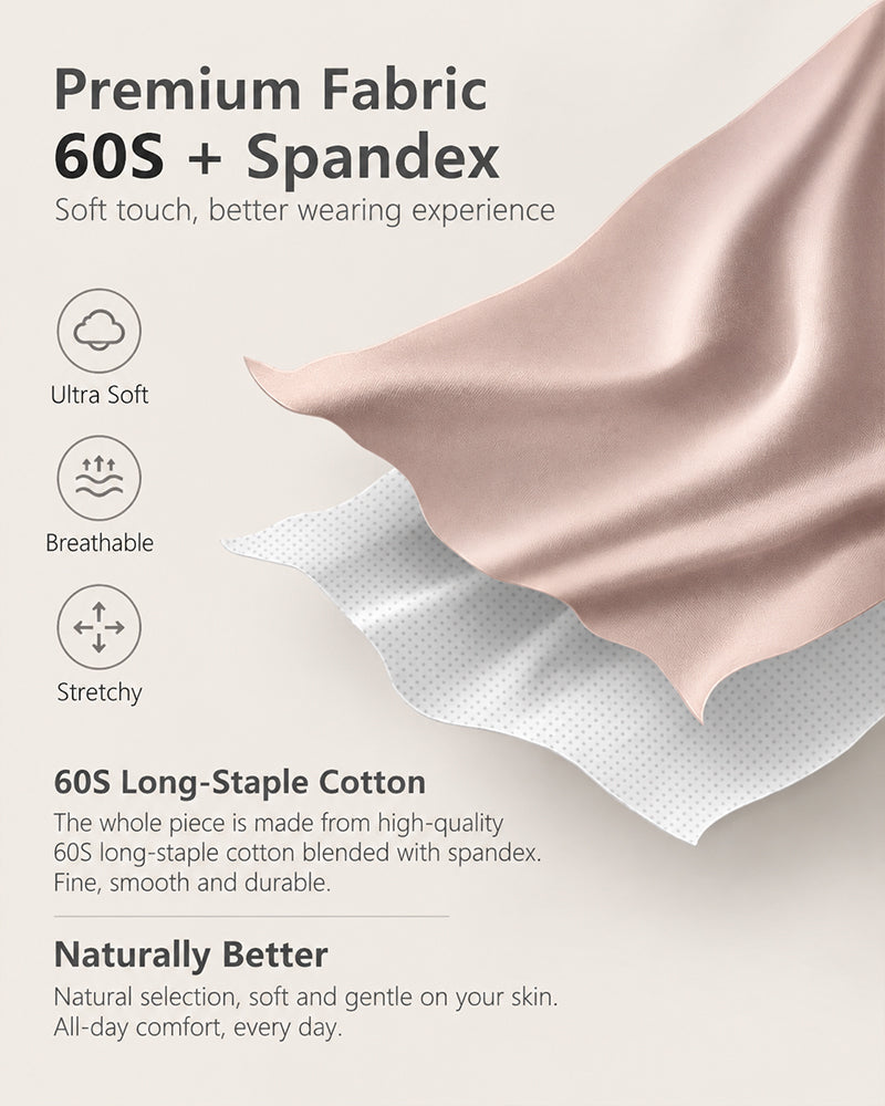 5-Pack Pure Cotton Lace Trim Seamless Breathable Briefs