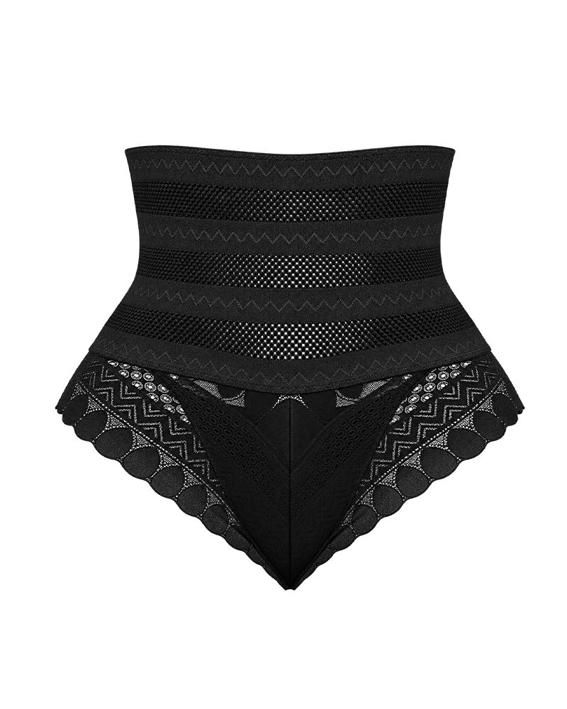 3-Pack High Waist Seamless Breathable Mesh Lace Shaping Panties