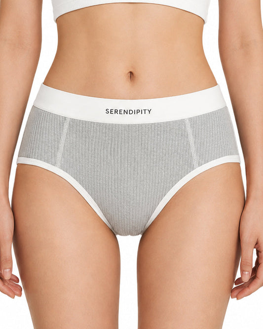 5-Pack Colorblock Ribbed Cotton Stretch Breathable Briefs