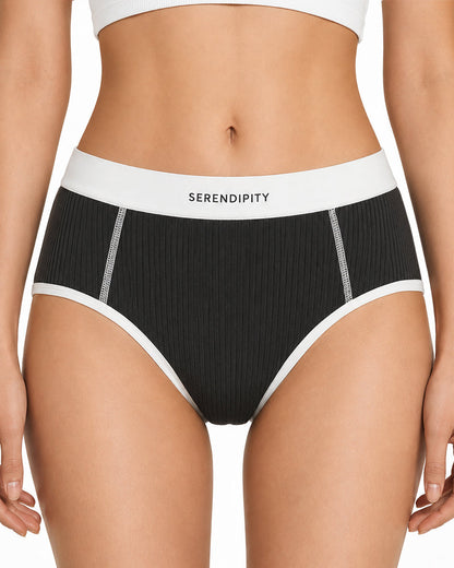 5-Pack Colorblock Ribbed Cotton Stretch Breathable Briefs
