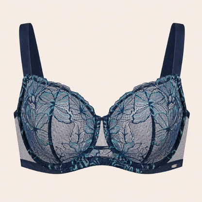 Plus Size Floral Lace Unlined Push-Up Bra