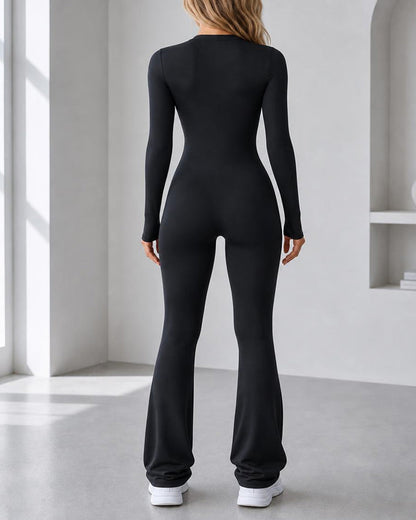 Seamless Stretch Long Sleeve Fitness Yoga One Piece Jumpsuit