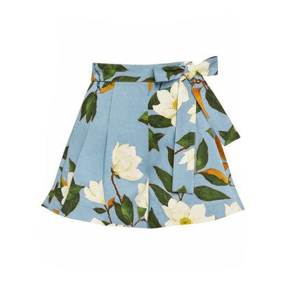 Magnolia Printed One Shoulder One Piece Swimsuit and Skirt