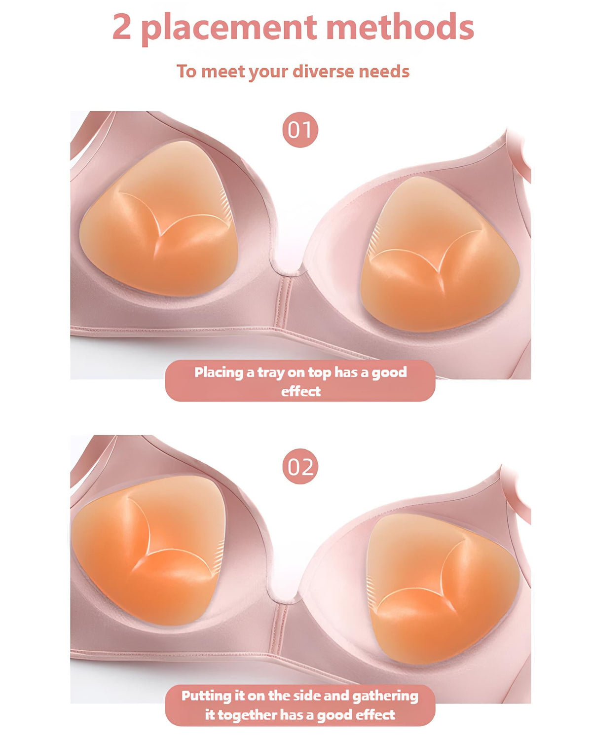 Women's Seamless Waterproof Soft Silicone Invisible Lifting and Push-up Breast Pads
