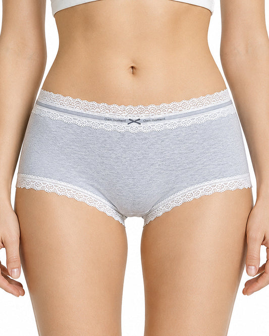 5-Pack Pure Cotton Lace Trim Antibacterial Panties