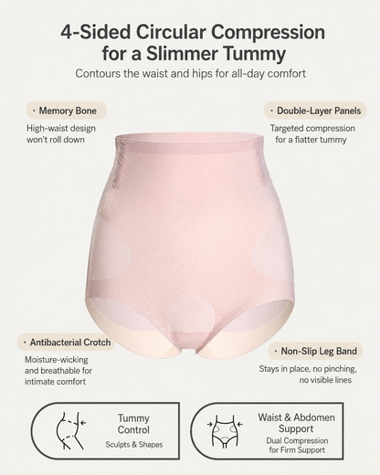 3-Pack Seamless High Waist Tummy Control Breathable Mesh Shaping Panties