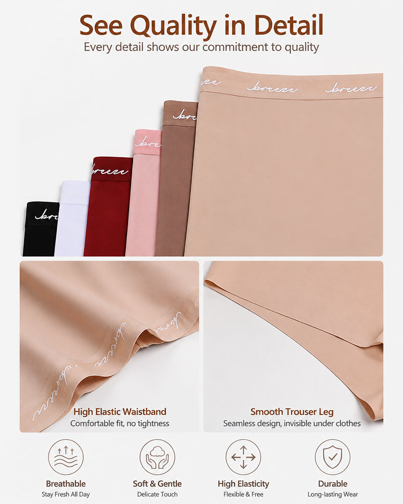 4-Pack High Waist Letter Print Seamless Breathable Panties
