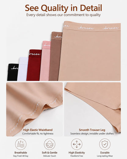 4-Pack High Waist Letter Print Seamless Breathable Panties