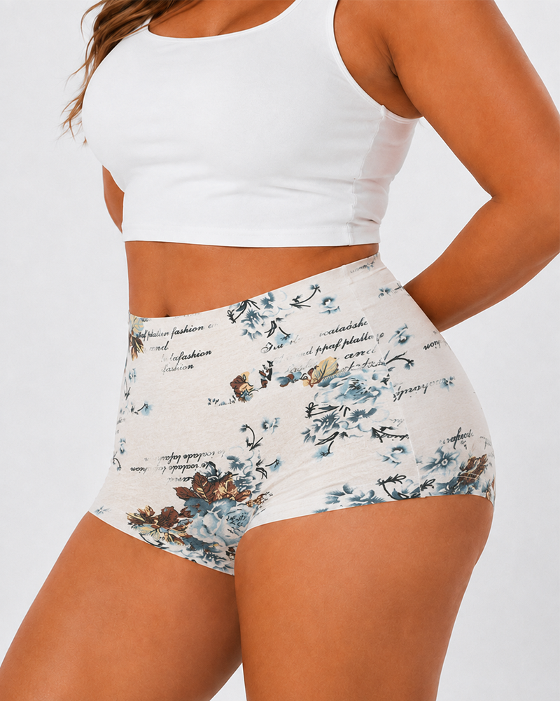 4-Pack Cotton Vintage Print Full-Coverage Panties