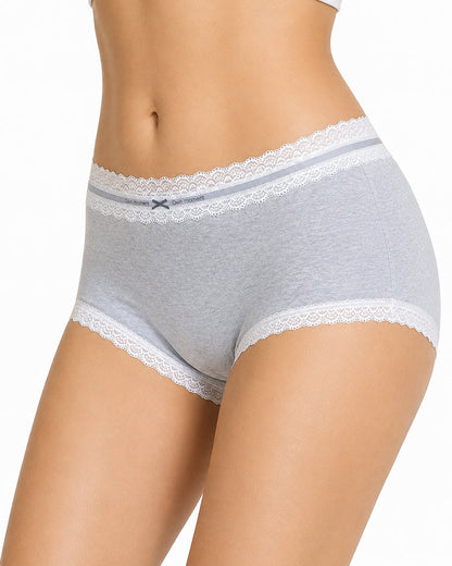 5-Pack Pure Cotton Lace Trim Antibacterial Panties