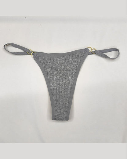 Cotton Threaded T-Pants Women's Low Waist Hip Lifting Fitness High Fork Fashionable Thong