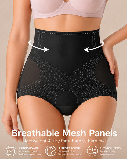 3-Pack Seamless High Waist Tummy Control Breathable Mesh Shaping Panties