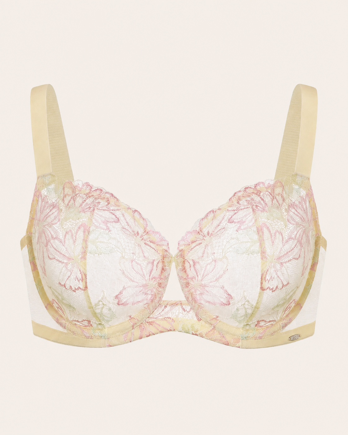 Plus Size Floral Lace Unlined Push-Up Bra