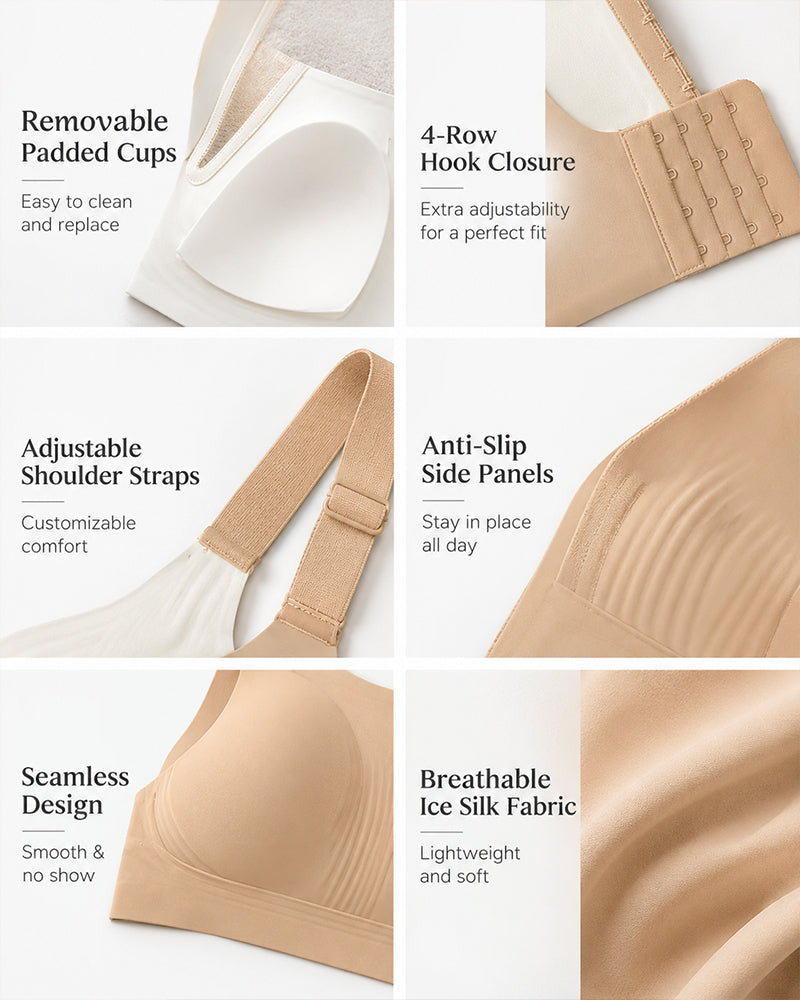 Plus-Size Seamless Comfortable Full-Cup Support Bra