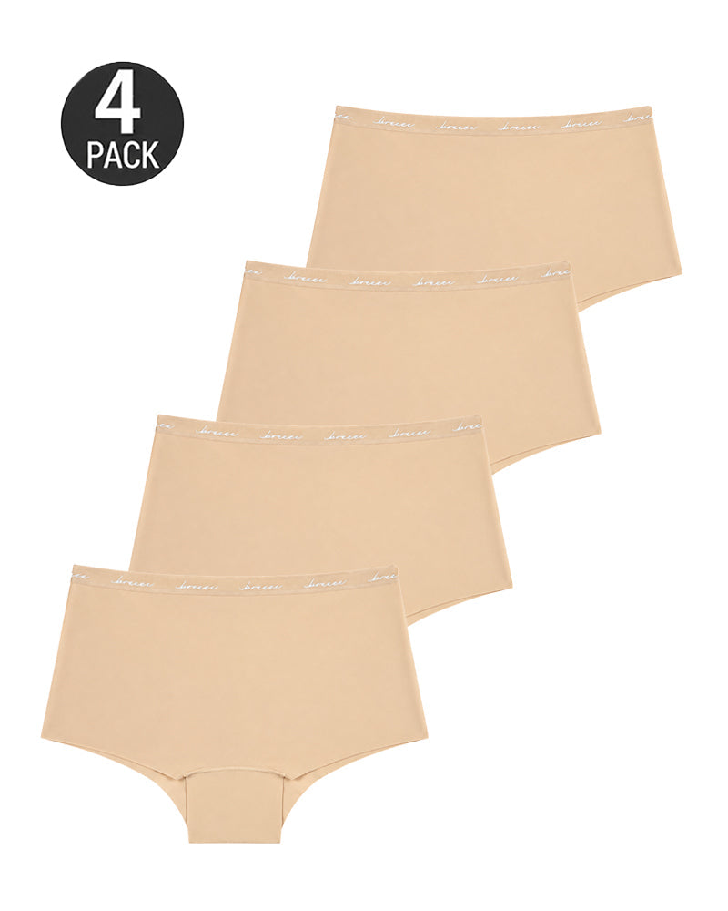 4-Pack High Waist Letter Print Seamless Breathable Panties