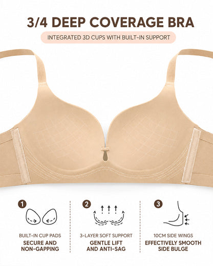 Seamless Cross Front Closure Push-Up Bra