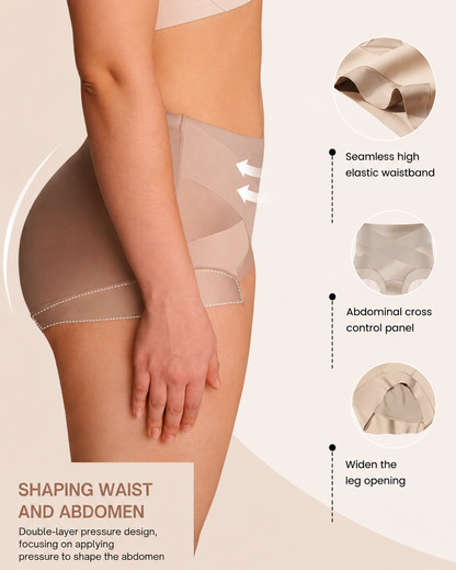 3-Pack High Waist Cross Compression Sheer Mesh Shaping Panties