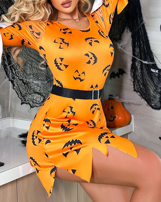 Sexy Slim-Fit Pumpkin Elf Lingerie Nightdress