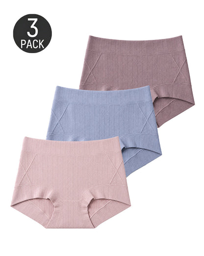 Multiple Pack High Waist Pure Cotton Ribbed Stretch Panties