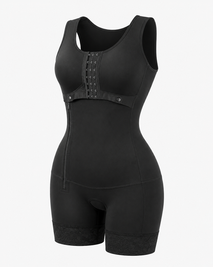 Full-Body Shapewear with Bust Support, Tummy Control & Side Zipper