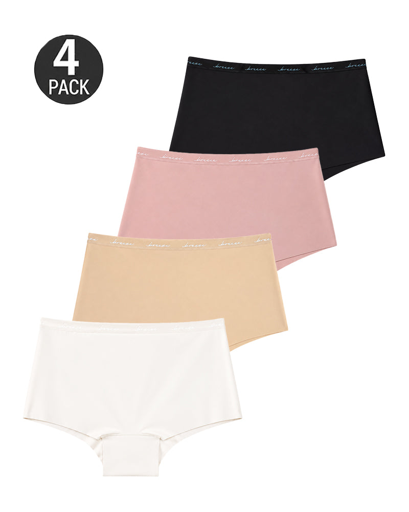 4-Pack High Waist Letter Print Seamless Breathable Panties