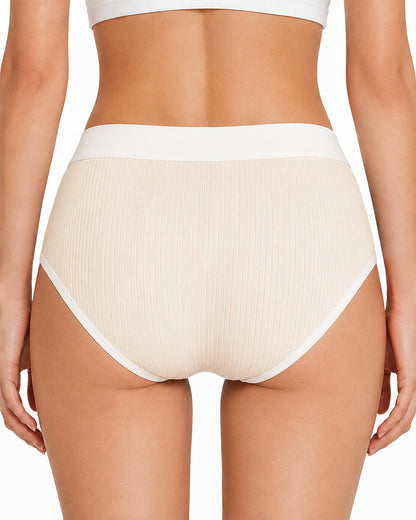 5-Pack Colorblock Ribbed Cotton Stretch Breathable Briefs