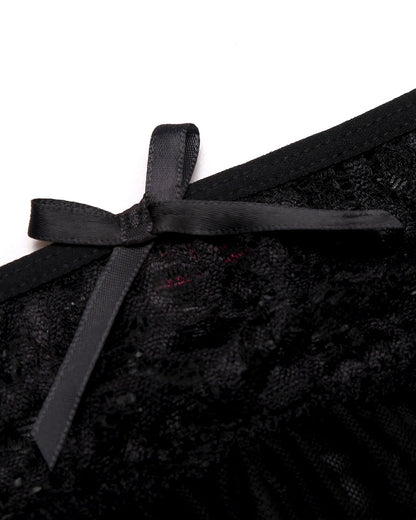 3 Piece Sets Lace Bralette, Skirt with Panty